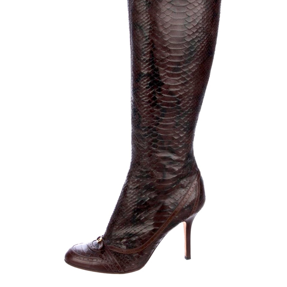 Fabulous Christian Dior knee-high snakeskin boots
